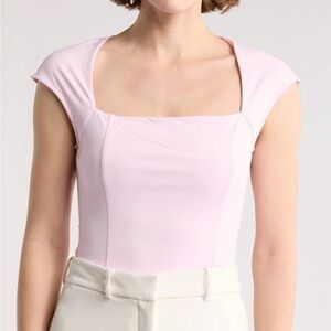 135. Elodie Women Light Pink Crop Top NWT Size Large